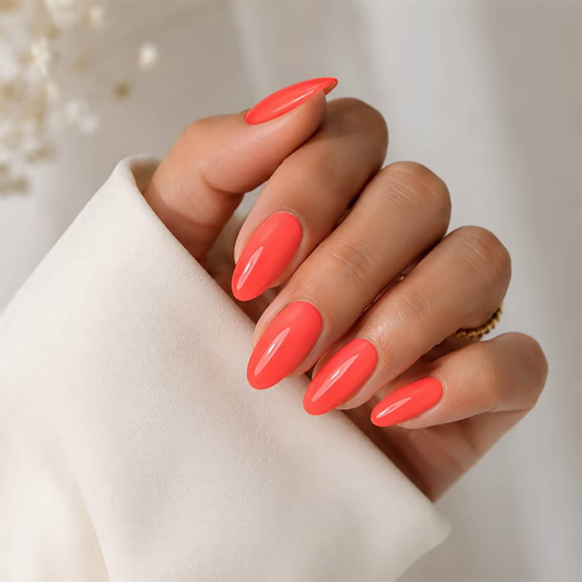 DNKa Builder Gel #0054 applied and shaped on a nail form