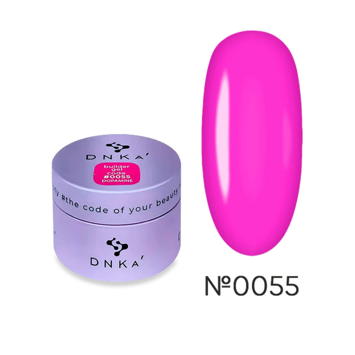 Finished magenta manicure using DNKa Builder Gel #0055