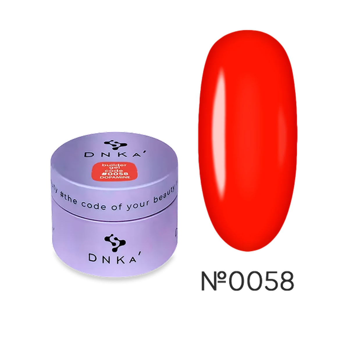 Close-up of the durable, cured finish of DNKa Builder Gel #0058 Dopamine