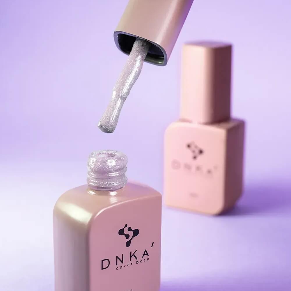 Close-up swatch showing the shimmer in DNKa Cover Base #0013 Amazing