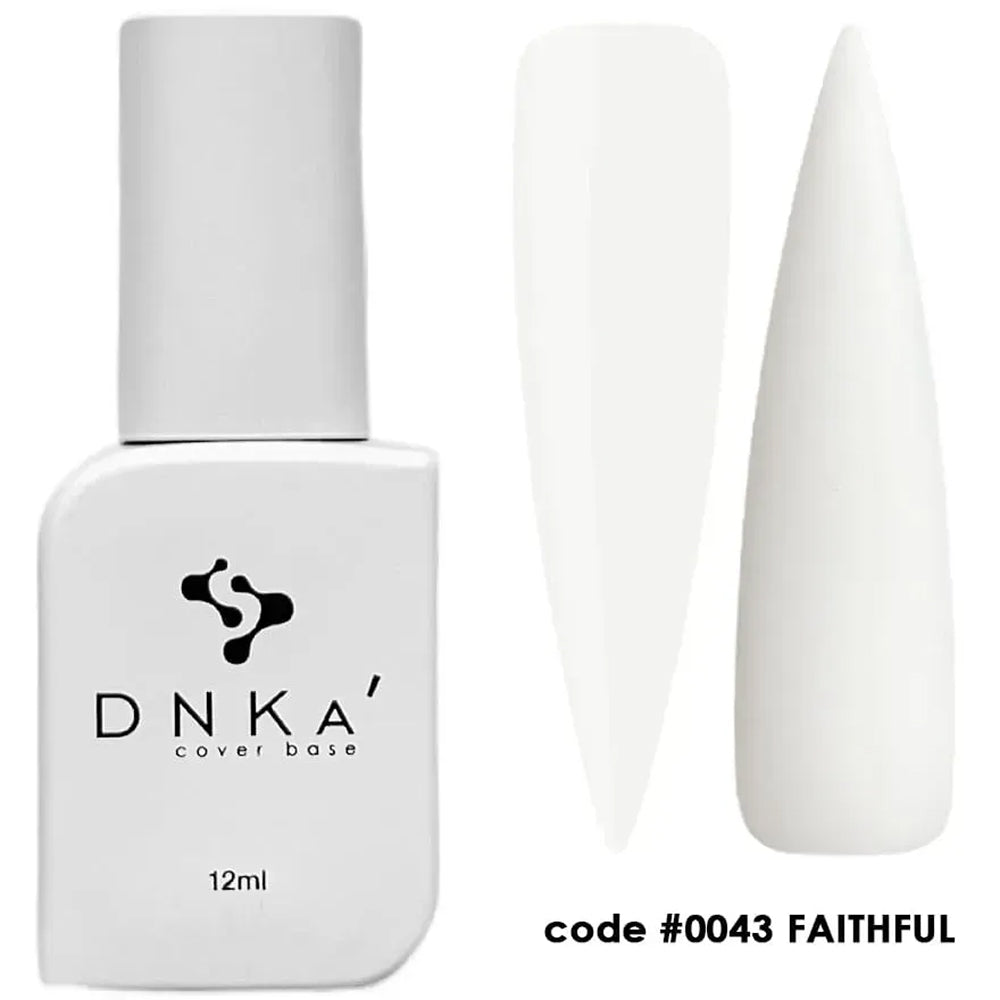 DNKa Cover Base #0043 Faithful milky white gel swatch