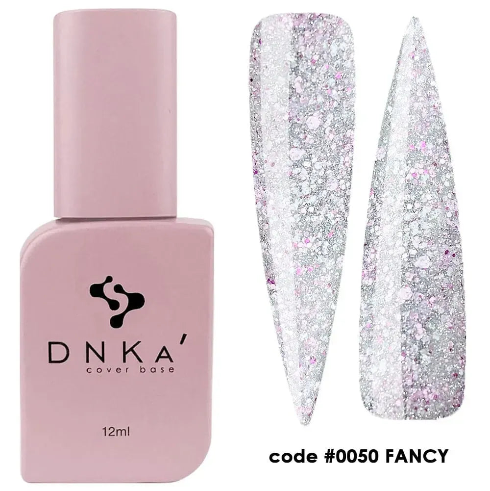 DNKa Cover Base #0050 Fancy sheer glitter gel swatch