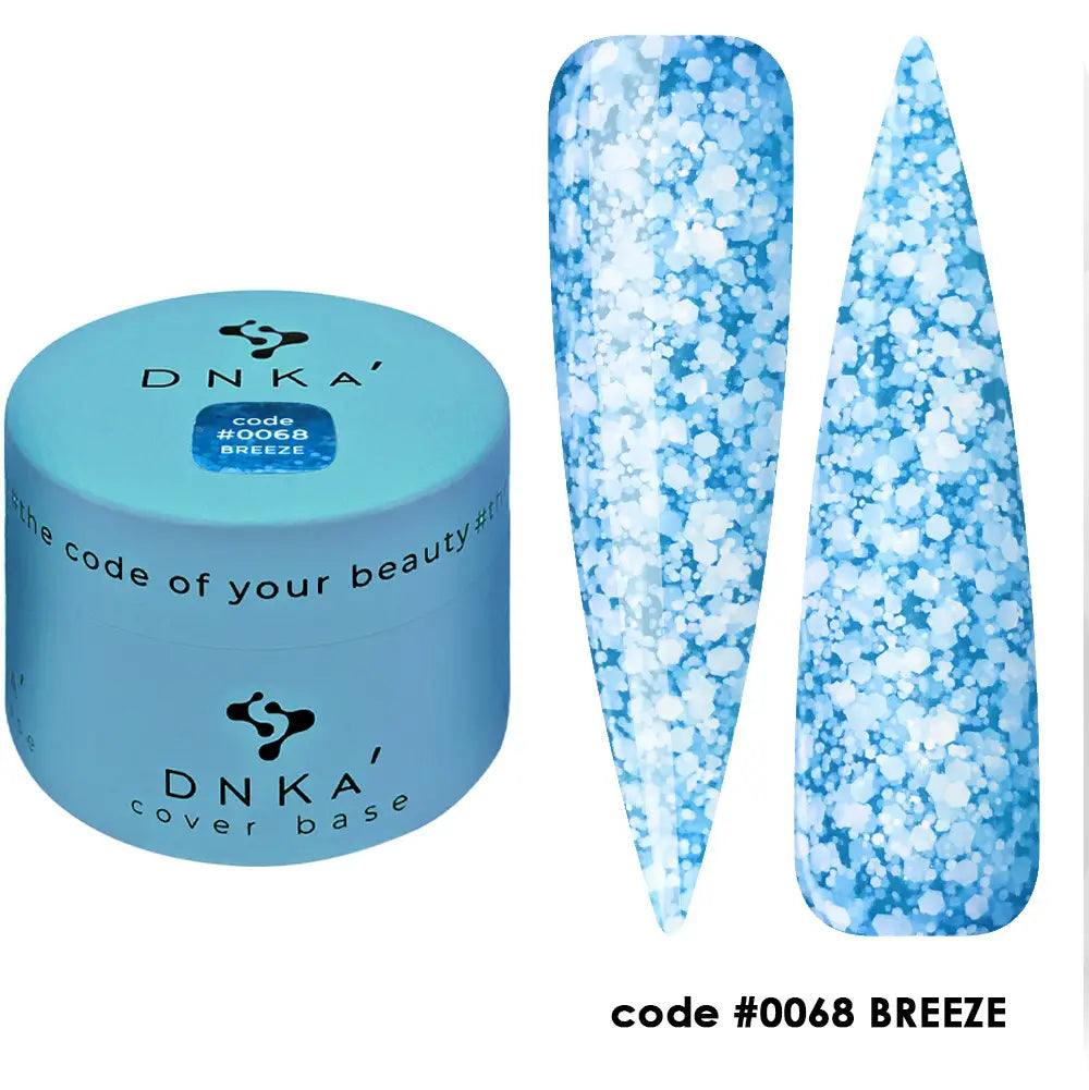 30ml Breeze bottle in sheer neon blue, paired with a DNKa top coat