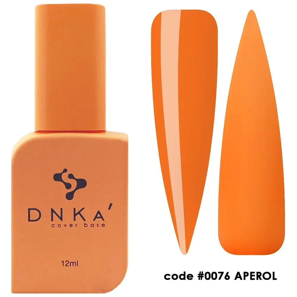 DNKa Cover Base #0076 Aperol, 12ml bottle standing closed, vibrant orange color