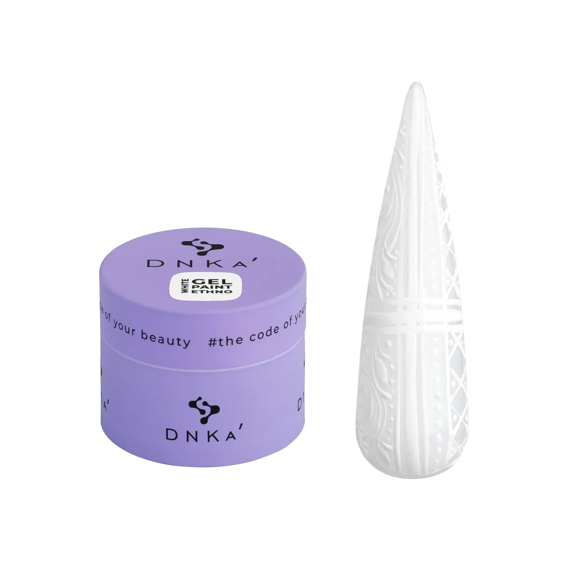 DNKa Gel Paint Ethno White — closed bottle, dense white nail art paint