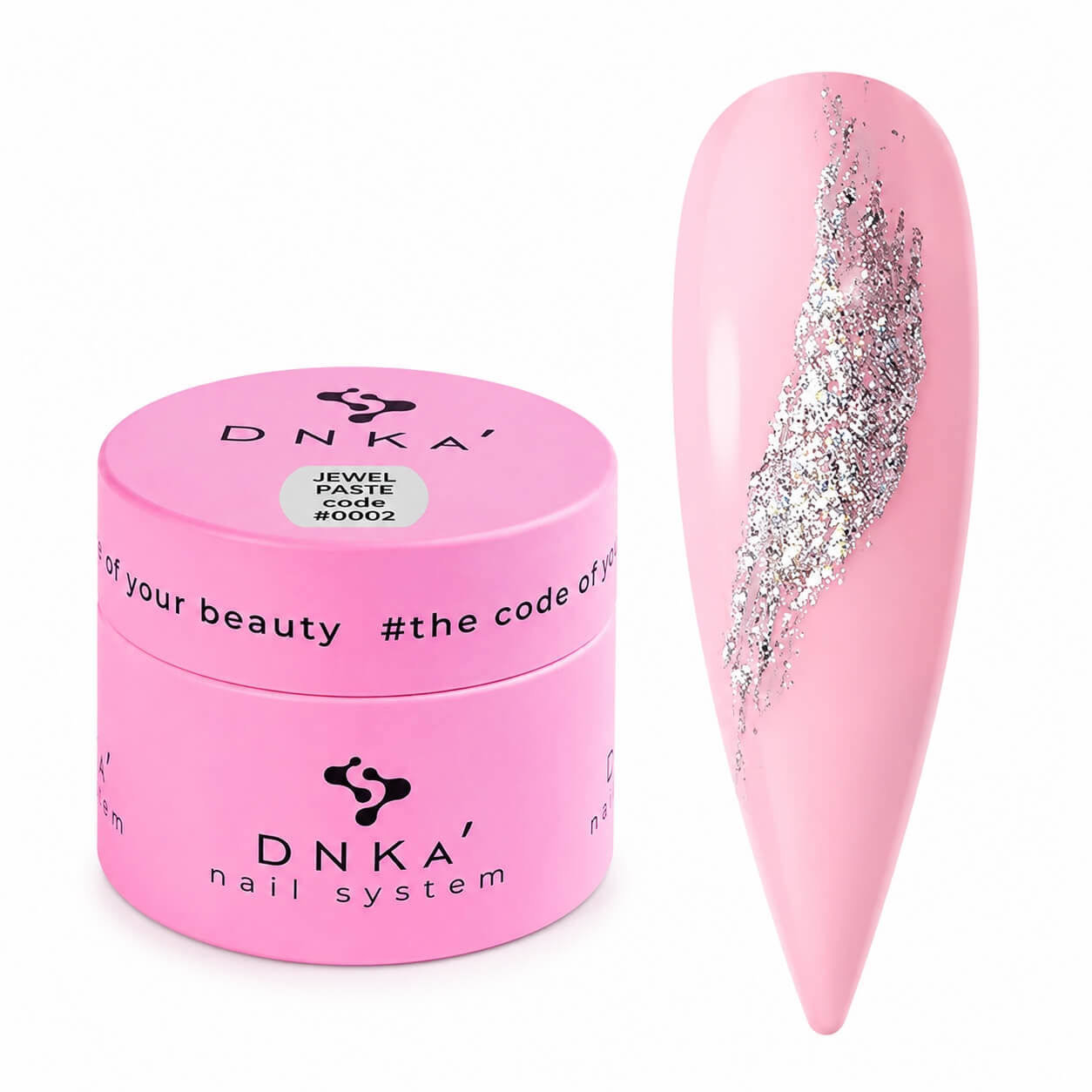 DNKa Gel Paste #0002 — closed jar, pearlescent white paste