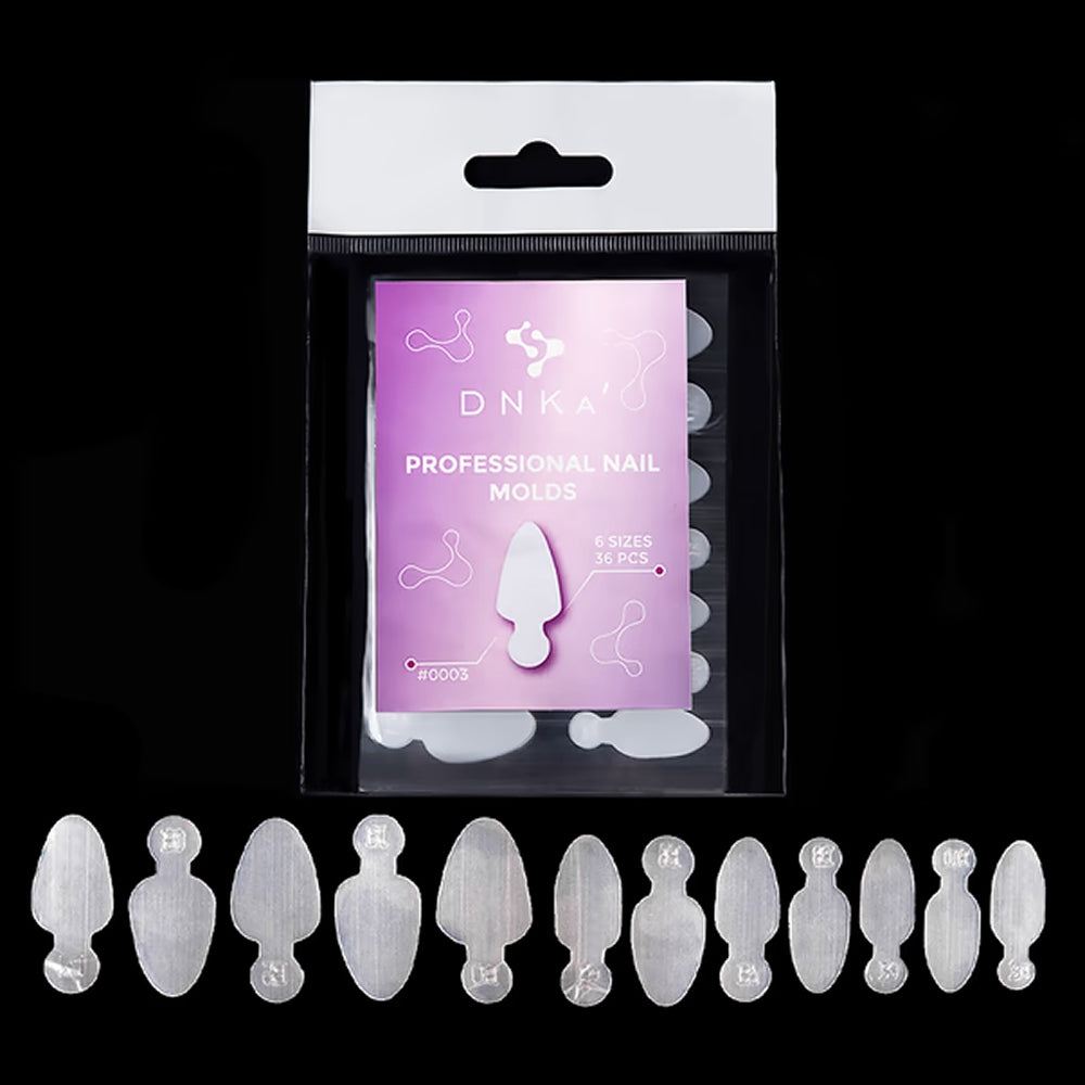 DNKa Professional Nail Molds #0003 — single mold positioned inside upper form