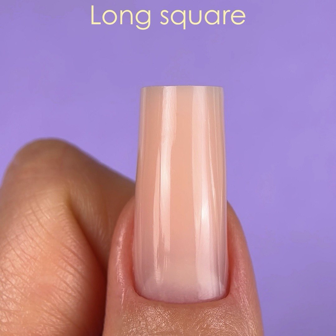 DNKa Top Nail Forms Long Square — single form close-up, guide lines visible