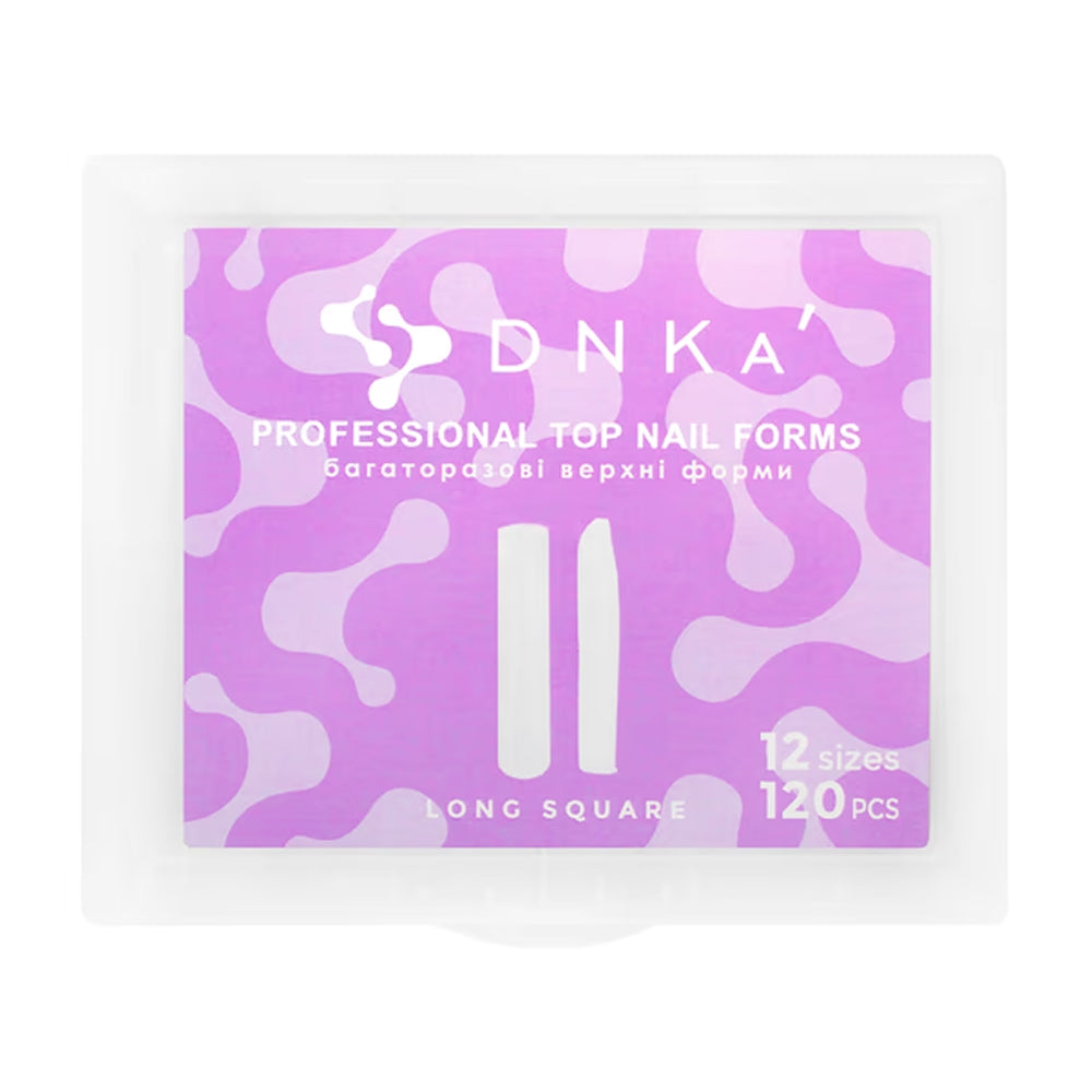 DNKa Top Nail Forms Long Square — full box, 12 sizes