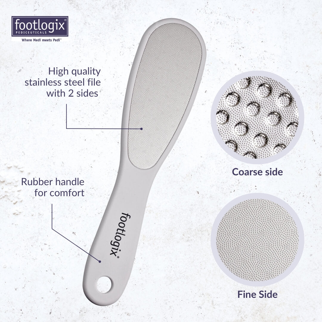 Footlogix double-sided rubberized handle nail file coarse/fine