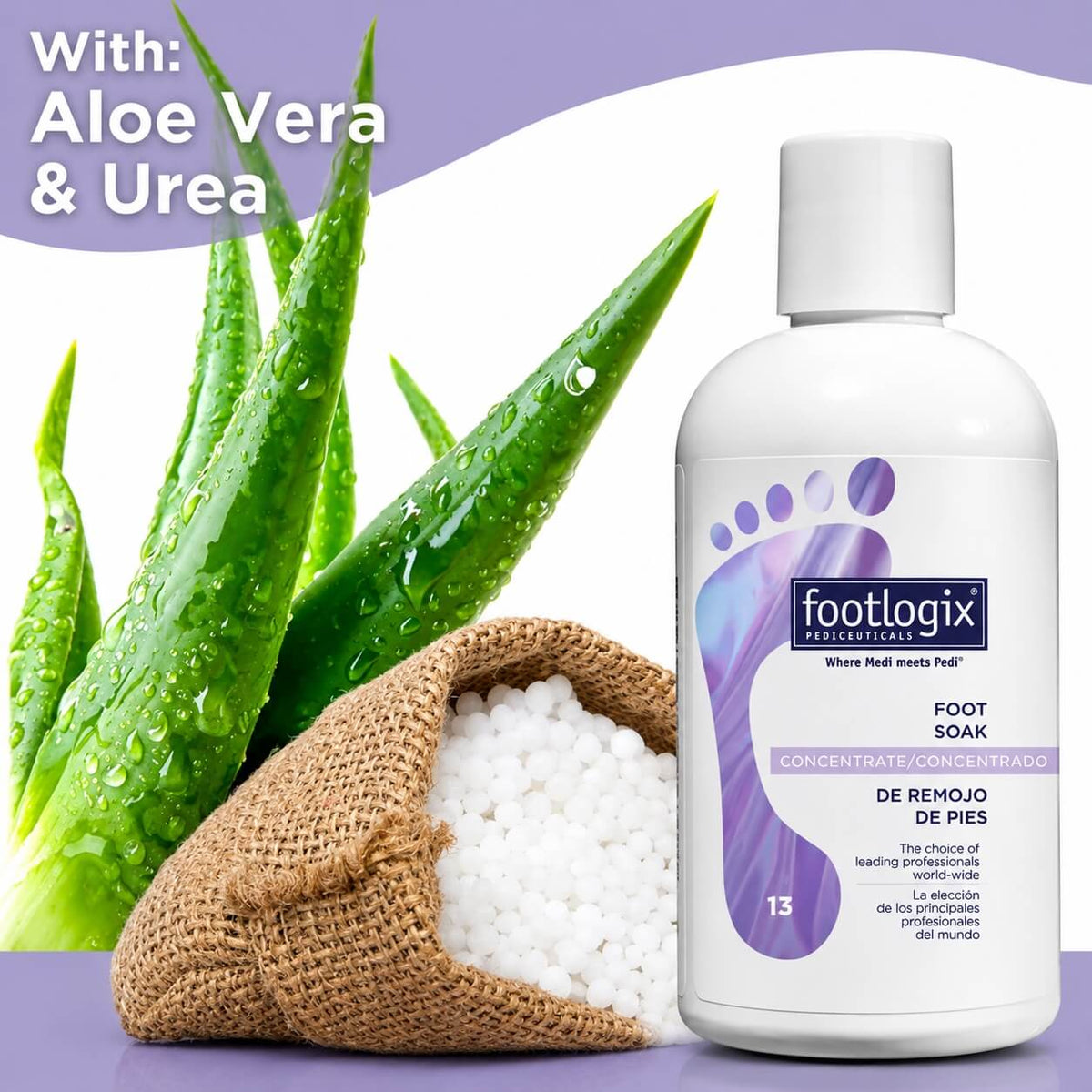 Footlogix pH balanced foot soak bottle front view