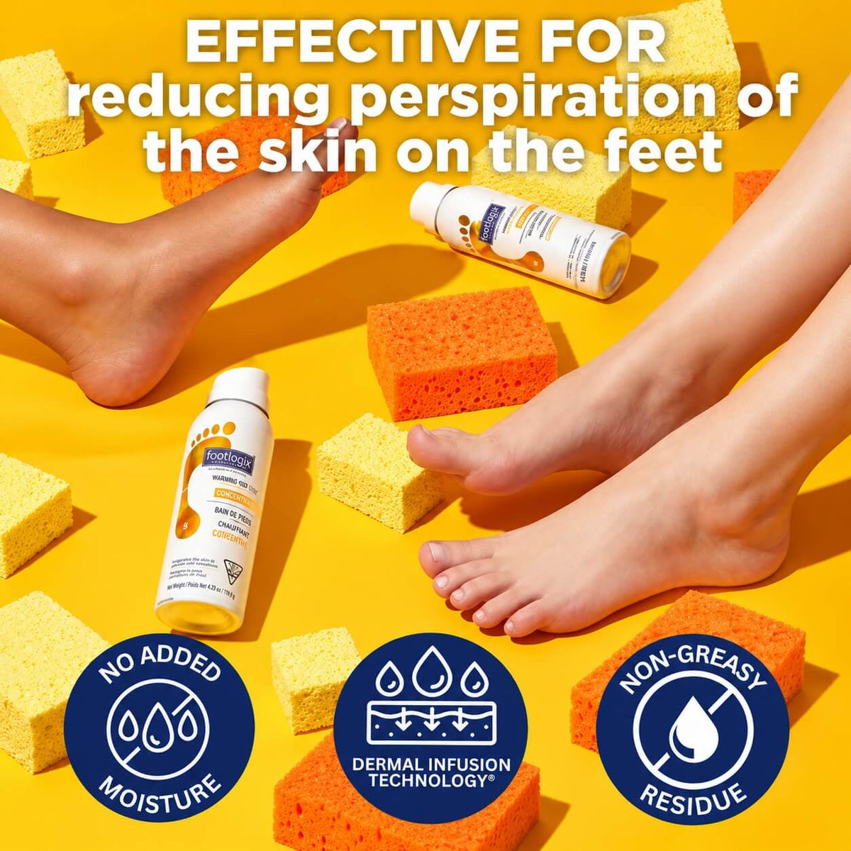 Footlogix foot care formula for sweaty feet, front view