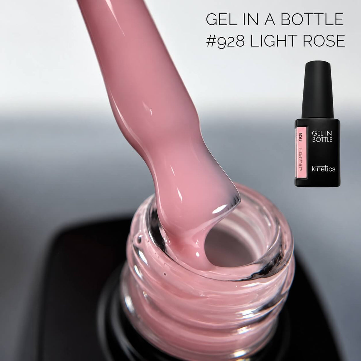 Kinetics gel in bottle builder gel, shade Light Rose 928