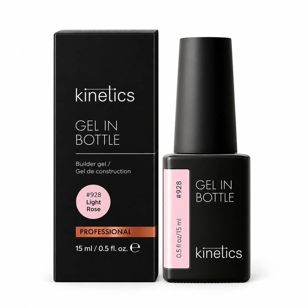 Kinetics Builder Gel in Bottle Light Rose #928, 15 ml bottle