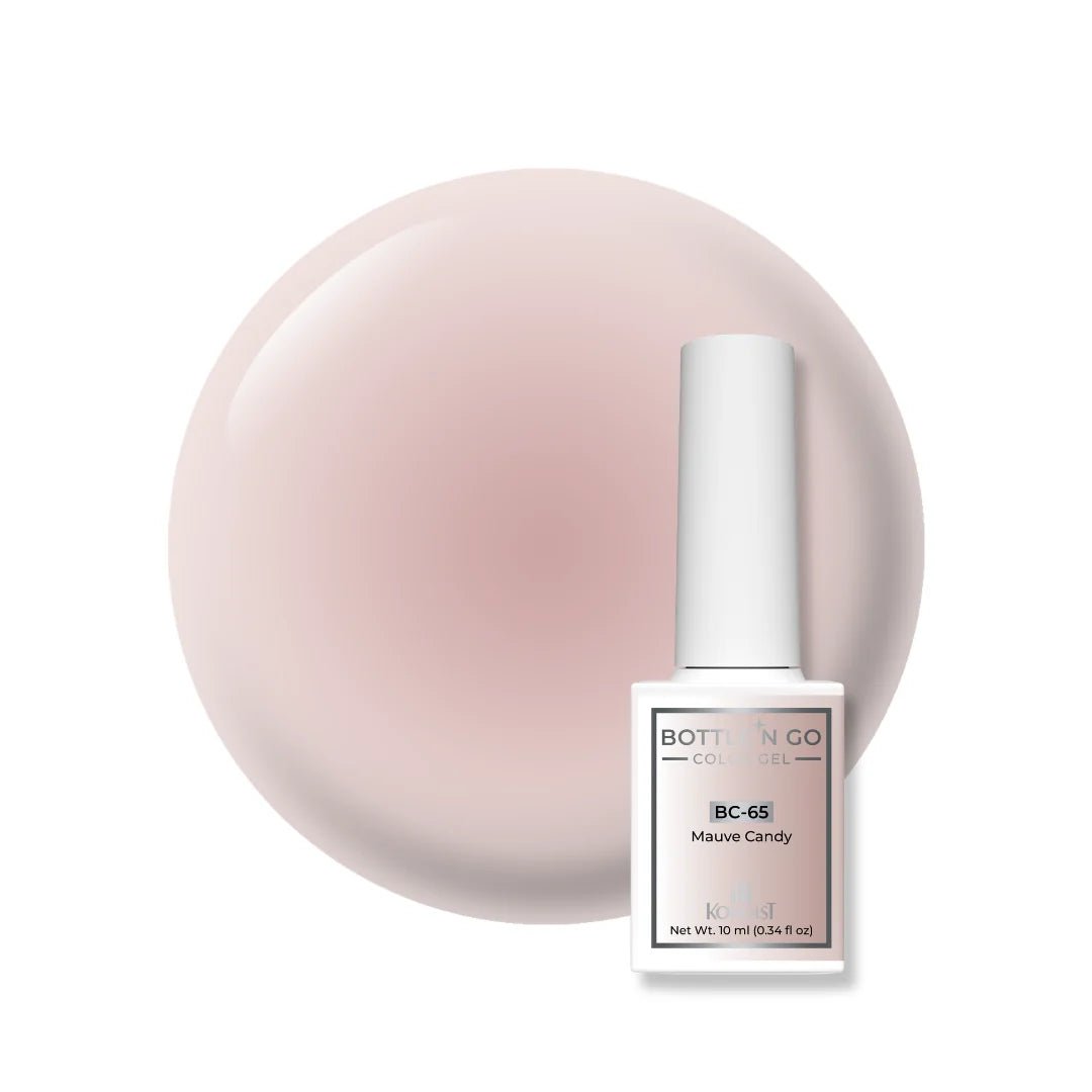 Kokoist Bottle 'N Go BC-65 Mauve Candy — closed bottle, sheer mauve beige