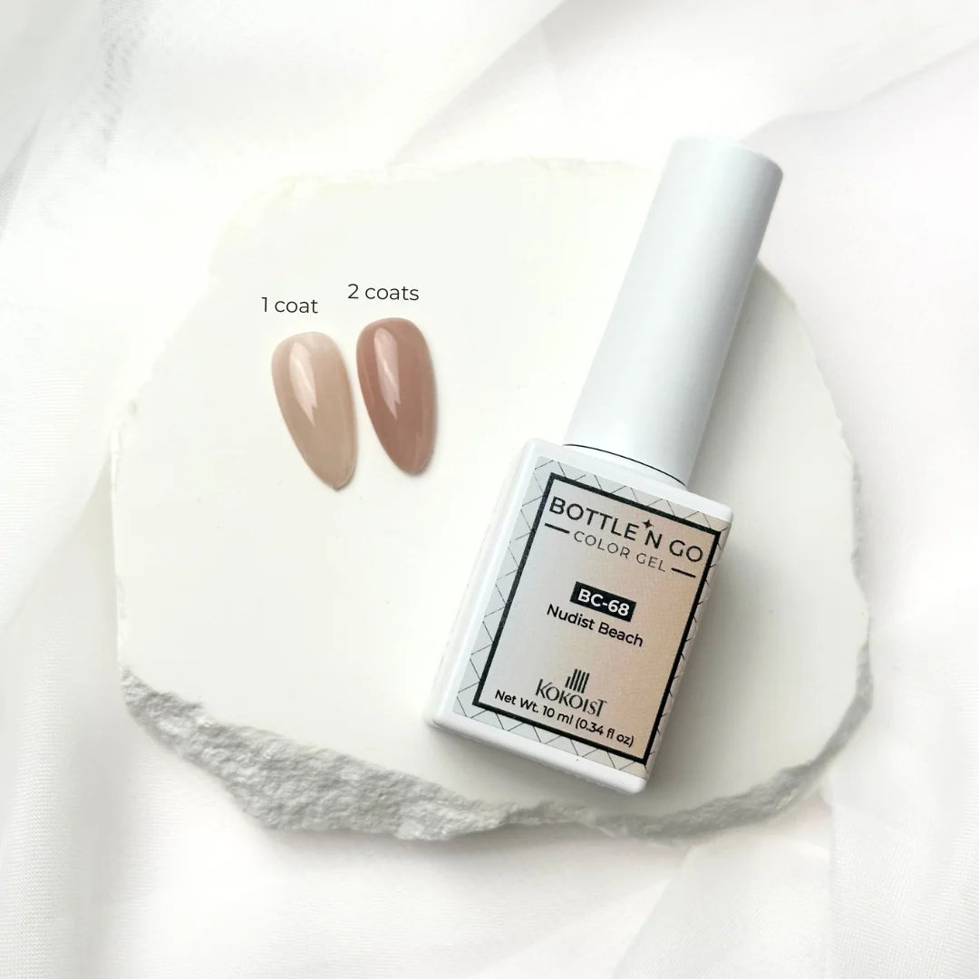 Kokoist Bottle 'N Go BC-68 Nudist Beach, 10ml, close-up of micro shimmer texture