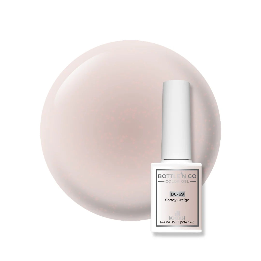 Kokoist Bottle 'N Go BC-69 Candy Greige, 10ml, close-up of micro shimmer texture