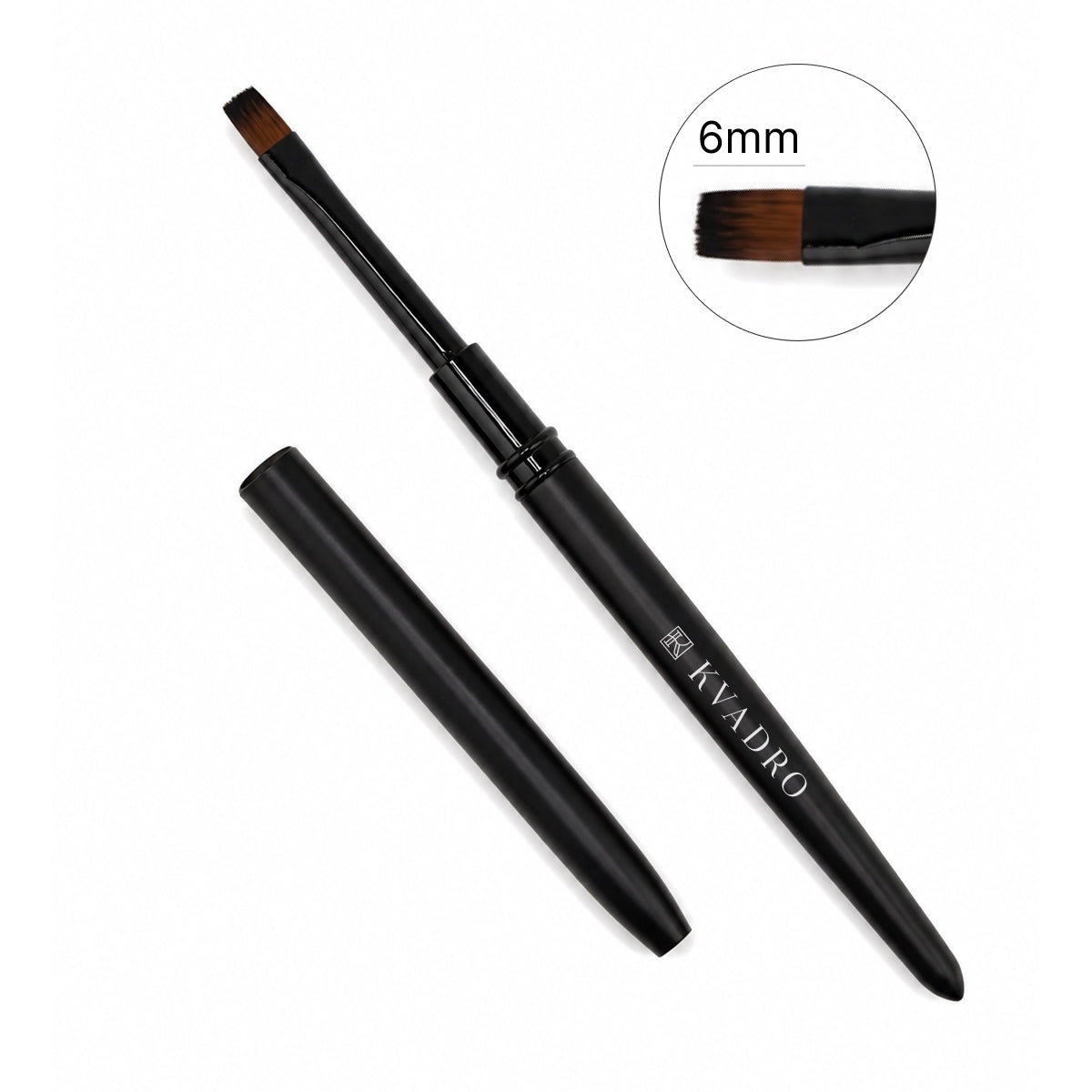 KVADRO Flat Tip Nail Brush, 6mm, on a white background