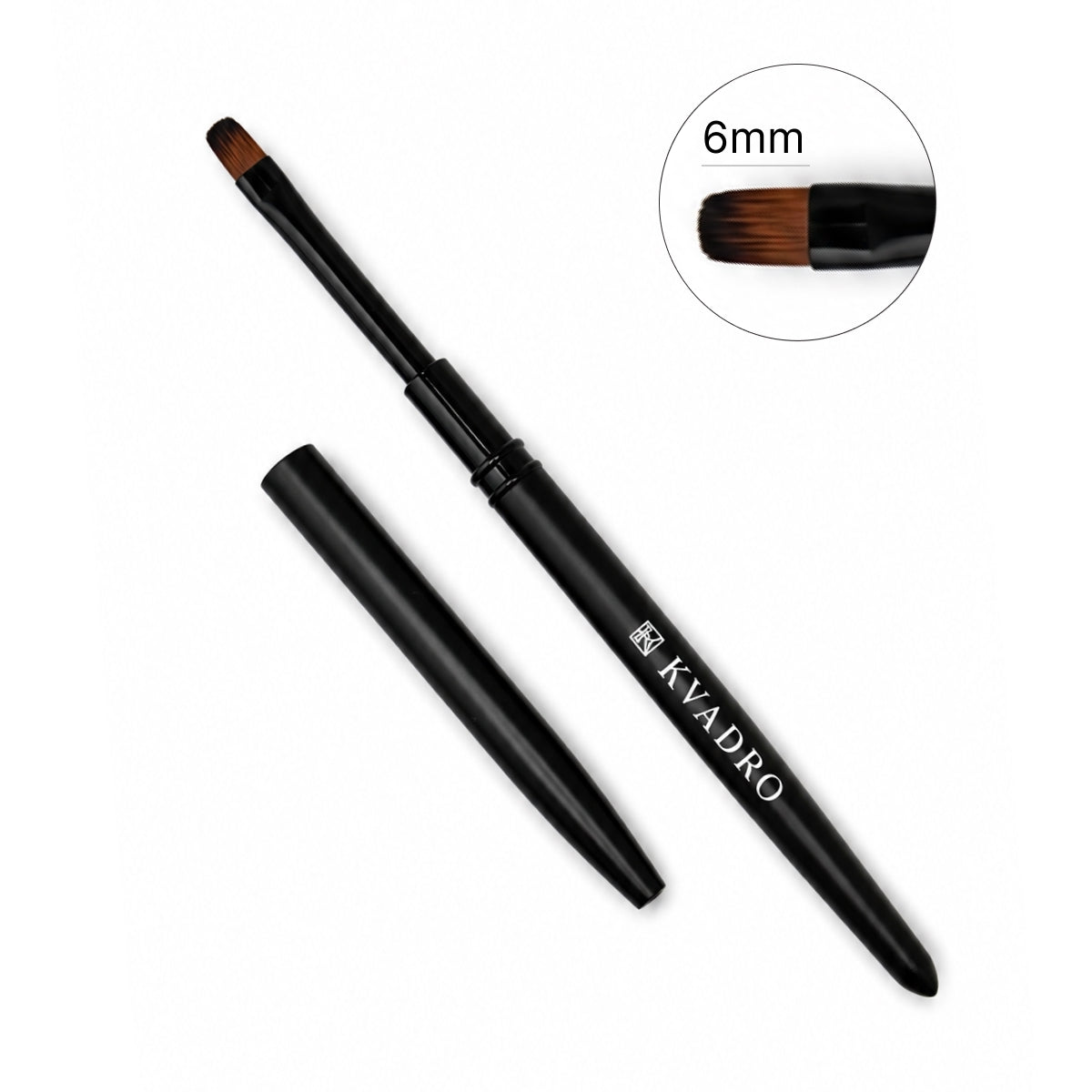 KVADRO Oval Nail Brush, 6mm, shown on a white background