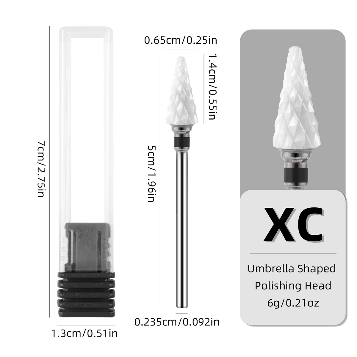 KVADRO ceramic umbrella nail bit #402, XC grit, black ring