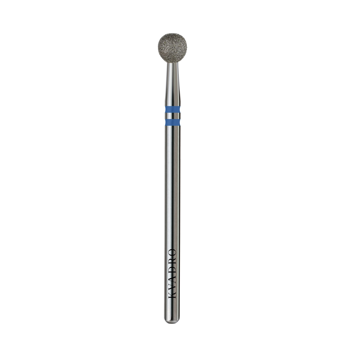 KVADRO Diamond Nail Drill Bit Ball 0.45 mm Blue is designed for efficient and controlled nail preparation procedures.