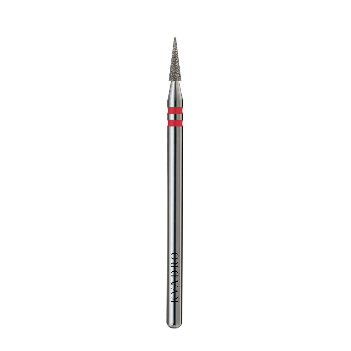 KVADRO Diamond Nail Drill Bit Pointed Cone 0.20 mm Red is designed for precise and gentle nail preparation.