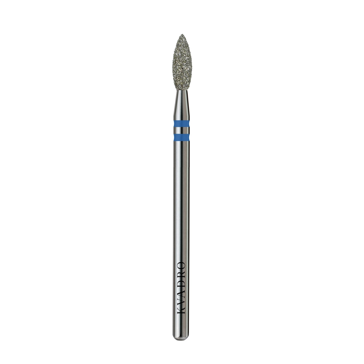 KVADRO Diamond Nail Drill Bit Pointed Flame 0.27 mm Blue is a professional e-file attachment designed for maximum efficiency in nail preparation and fast material removal.