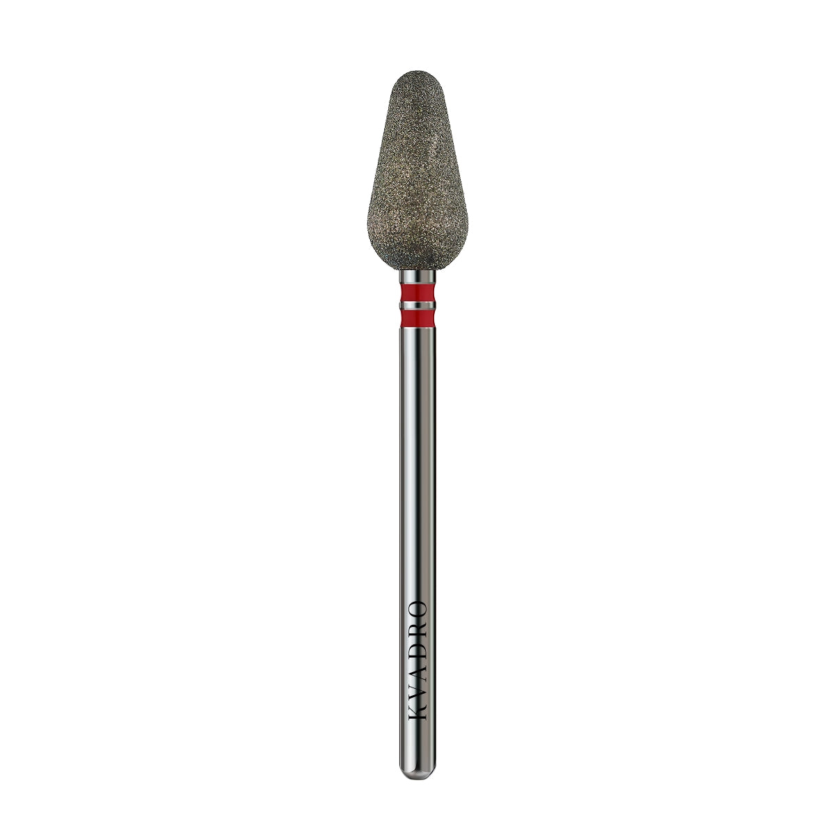 KVADRO Diamond Nail Drill Bit Rounded Cone 0.65 mm Red is designed for gentle and controlled nail preparation in professional manicure and pedicure procedures.