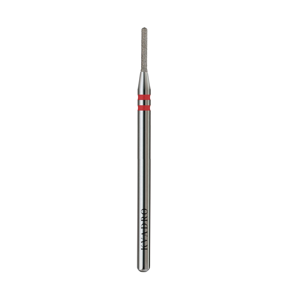 KVADRO Diamond Nail Drill Bit Rounded Cylinder 0.10 mm Red is designed for delicate and precise nail preparation.