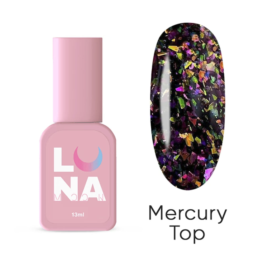 Luna Top Mercury glossy gel nail top coat 13ml