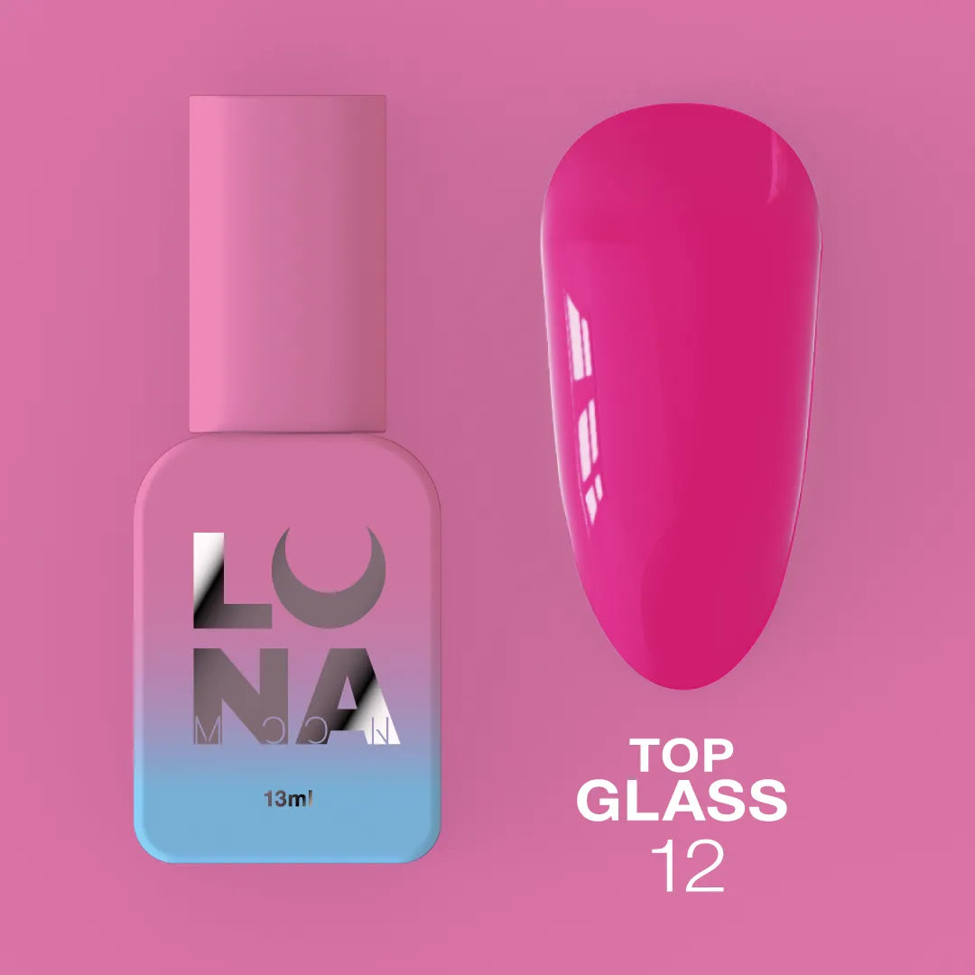 LUNAmoon Top Glass #12 gel top coat bottle, 13ml
