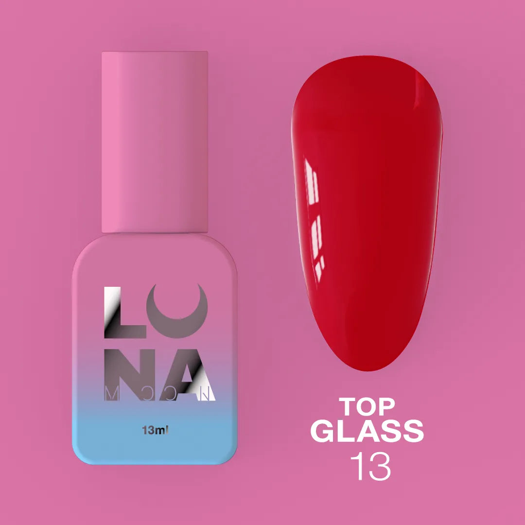 LUNAmoon Top Glass #13 gel top coat bottle, 13ml