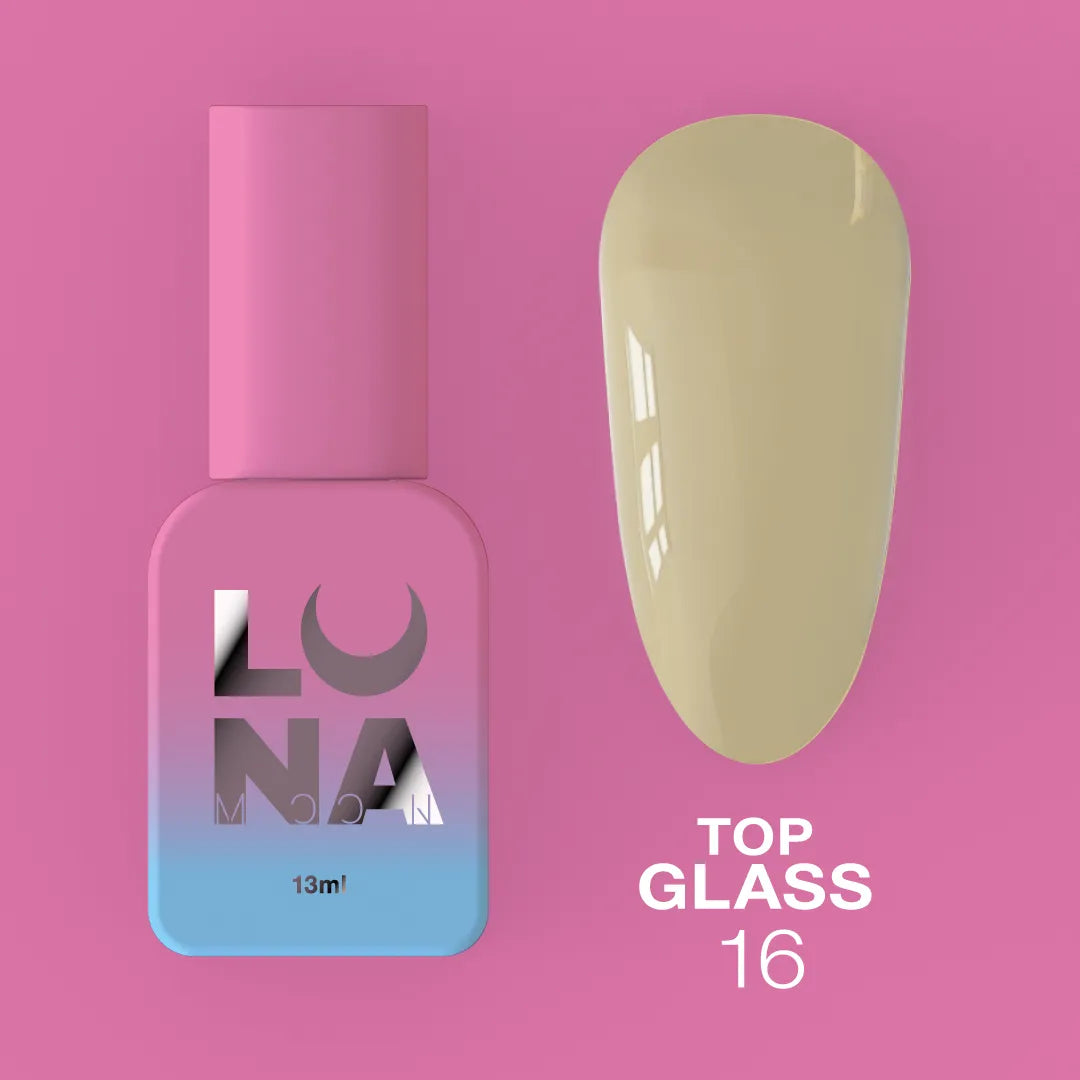 LUNAmoon Top Glass #16 gel top coat bottle, 13ml