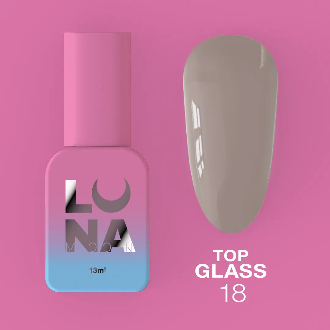 LUNAmoon Top Glass #18 gel top coat bottle, 13ml