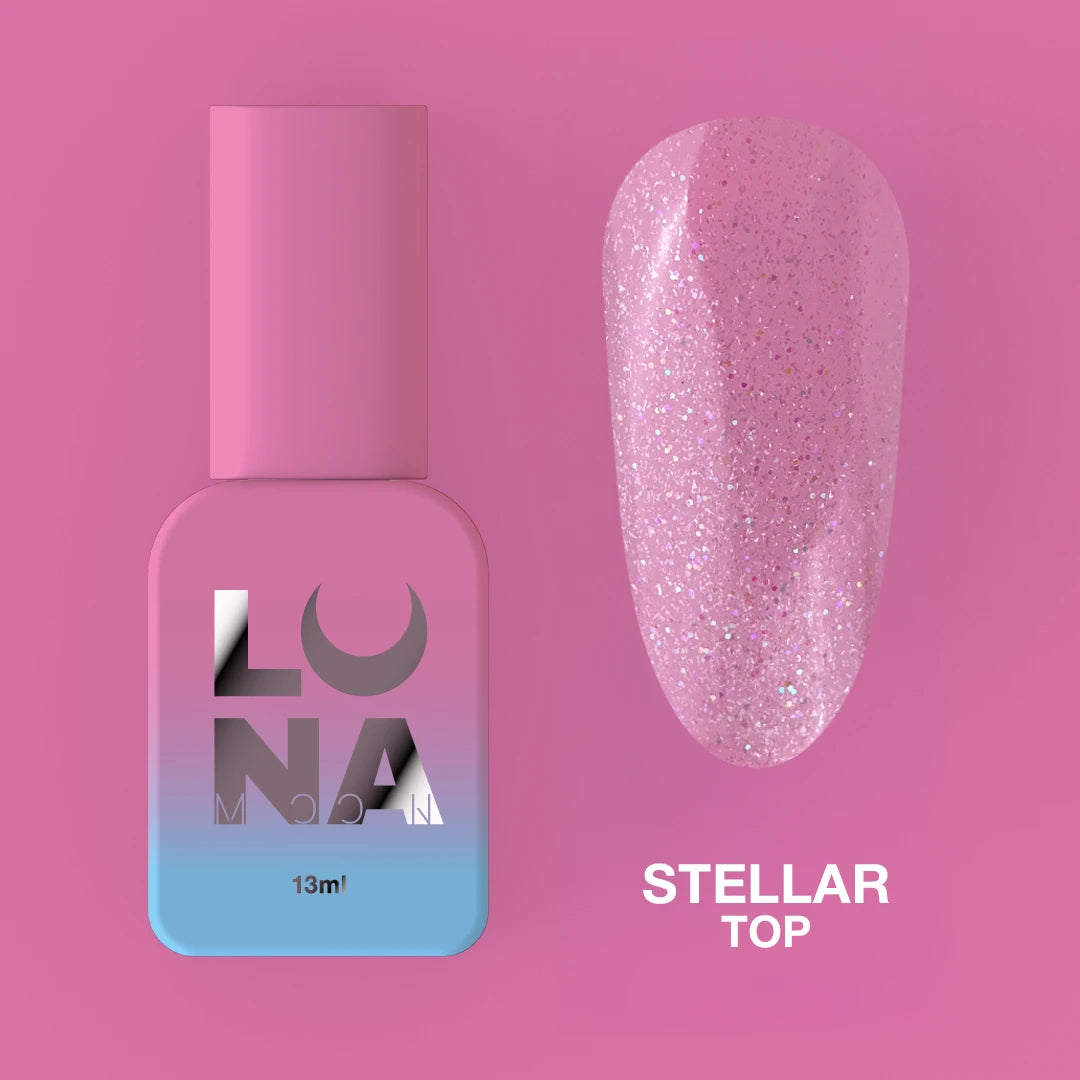 Luna Top Stellar professional nail gel top coat high shine finish 13ml