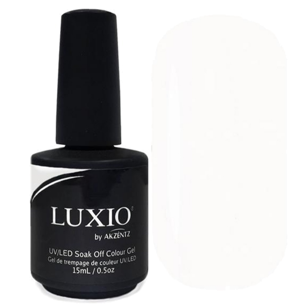 15ml — Luxio Ivory Gel Polish — open bottle with brush, ivory gel