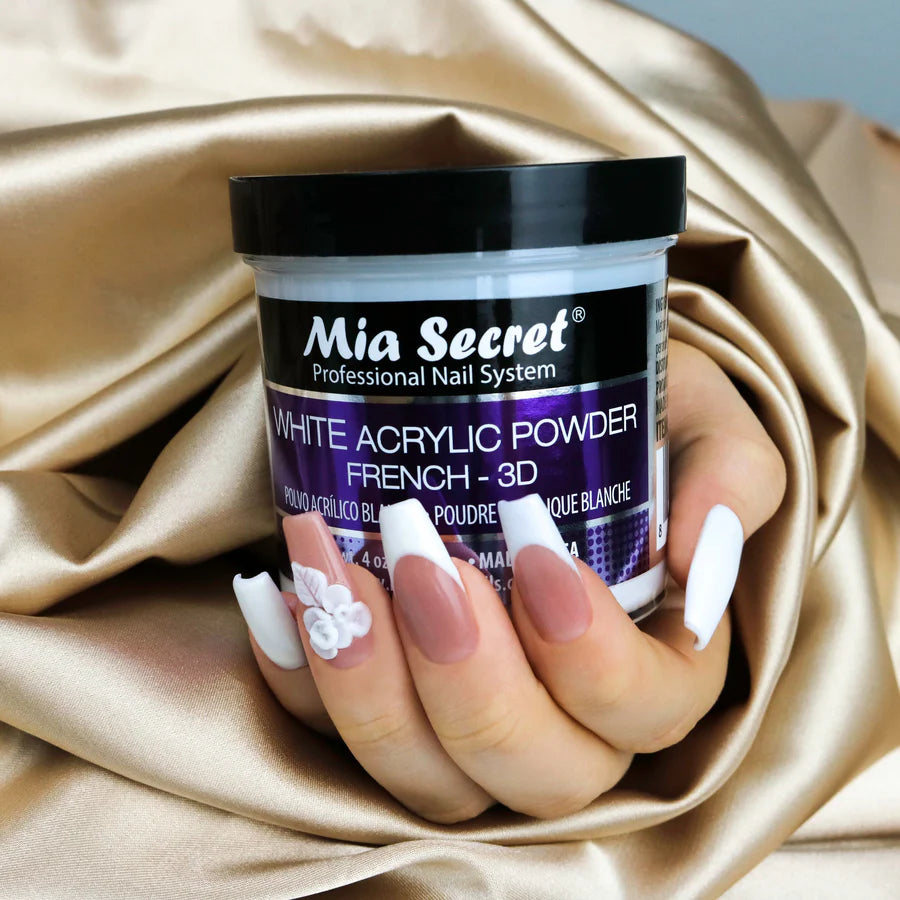 Mia Secret - White Acrylic Powder, 2oz and 4oz