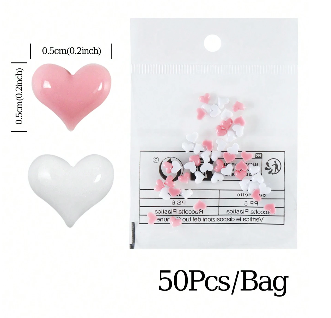 Mini Heart Nail Charms for Cute Coquette Nail Designs