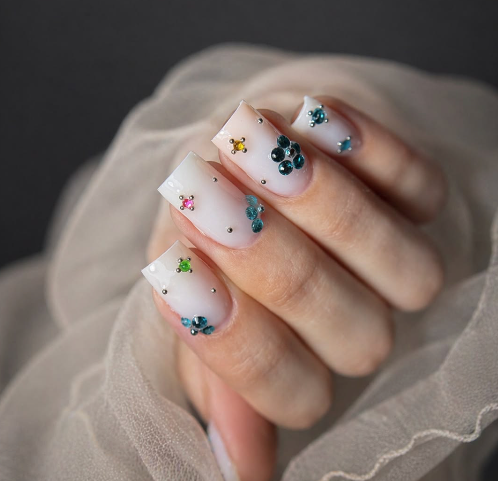 Mixed Rhinestone Nail