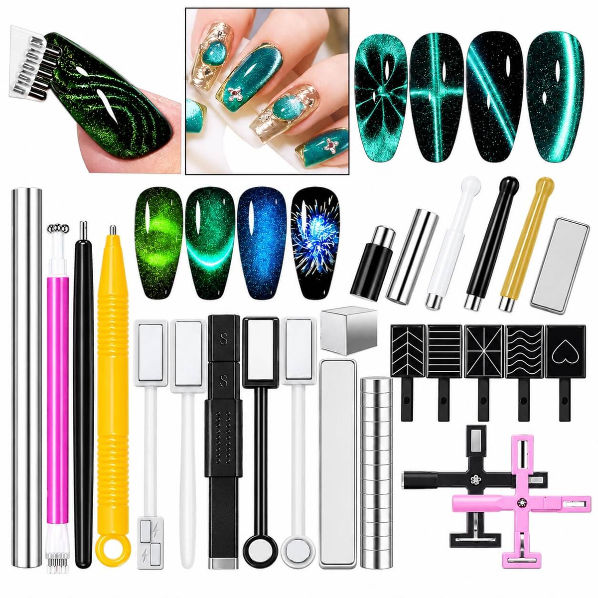 25pcs nail art cat eye design magnet set #01
