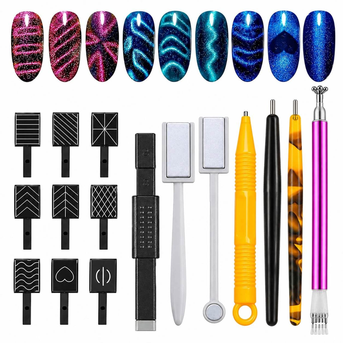 16pcs nail art cat eye design magnet set #02