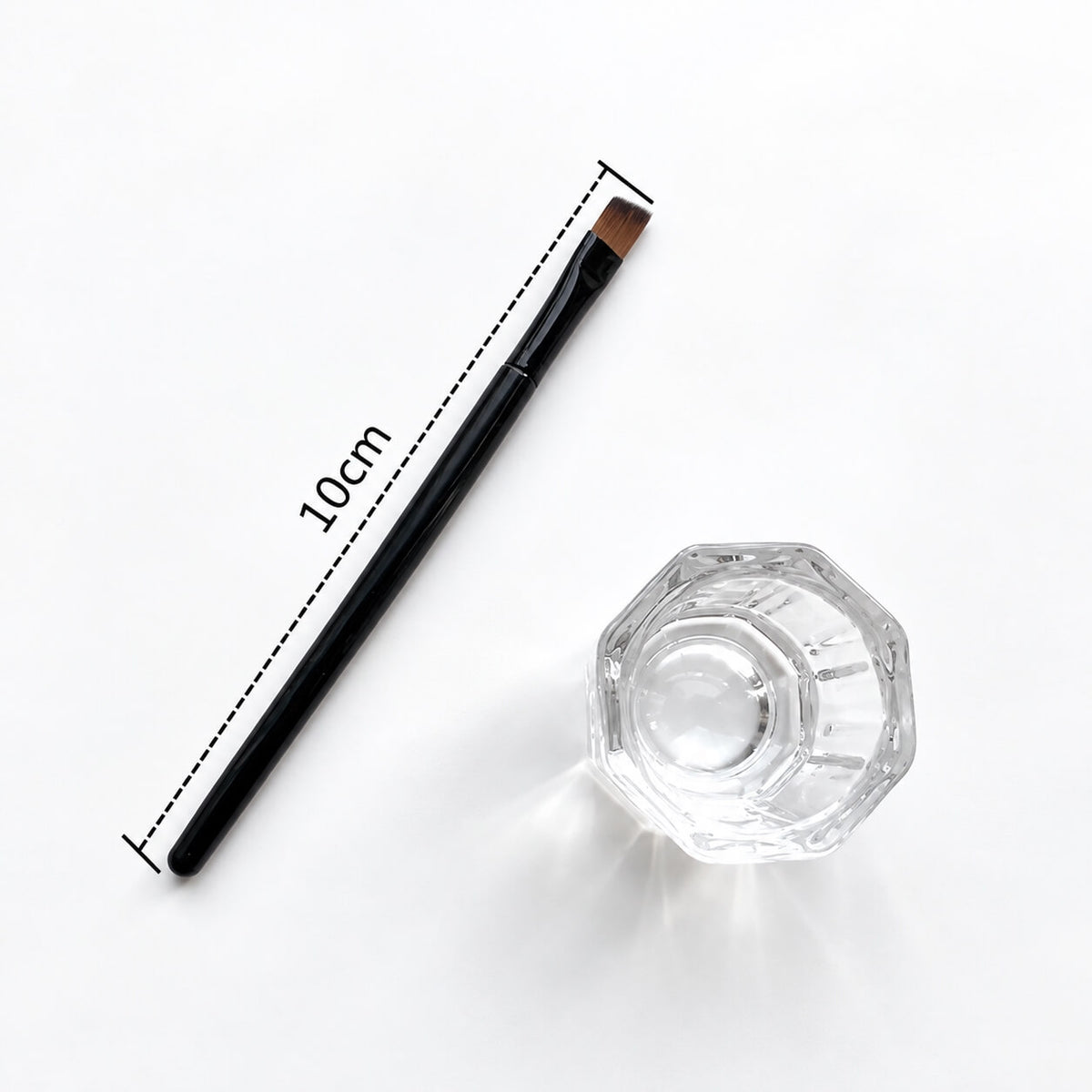 Nail crystal cup, round transparent, 1 pc