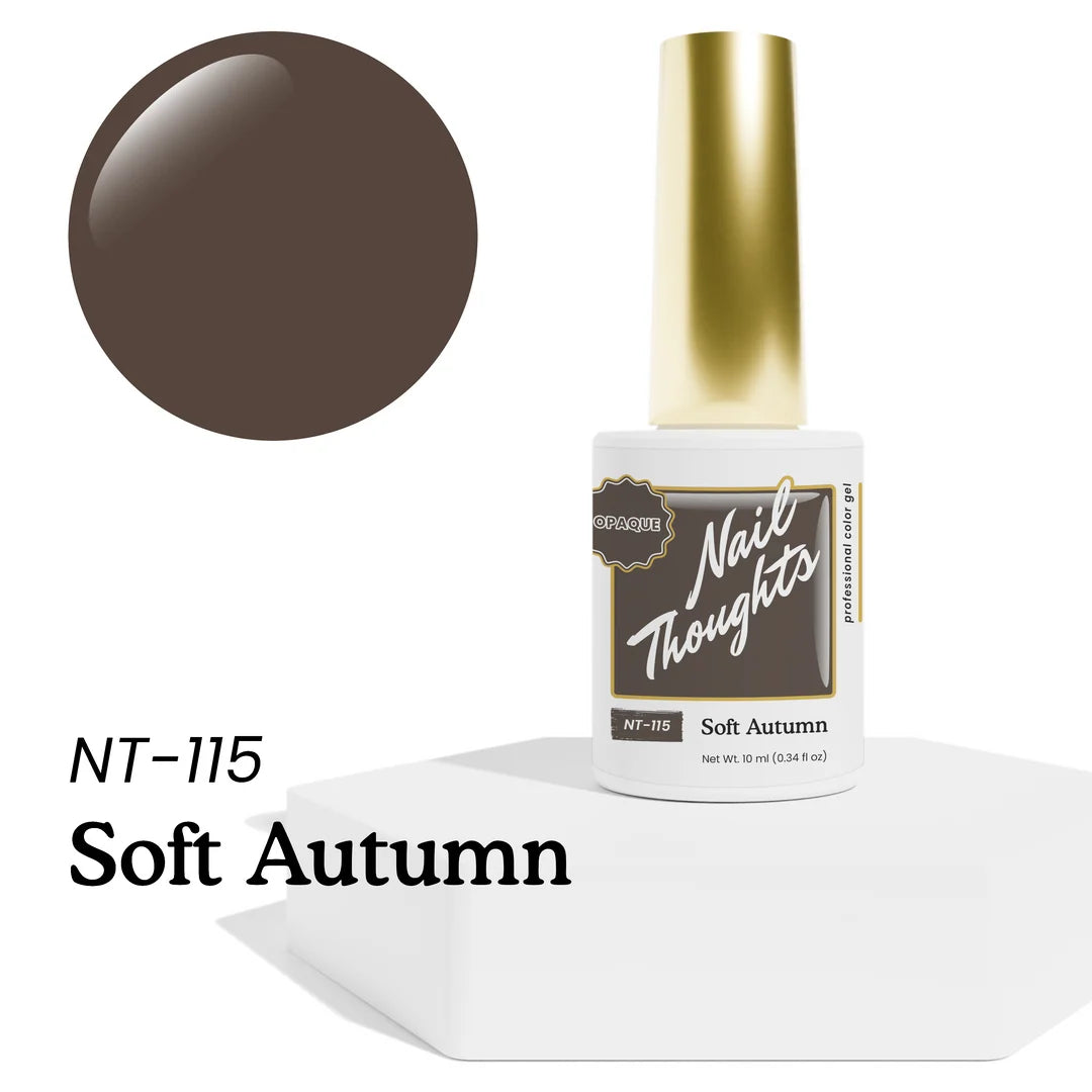 NT-115 Soft Autumn gray brown gel nail color for neutral manicures