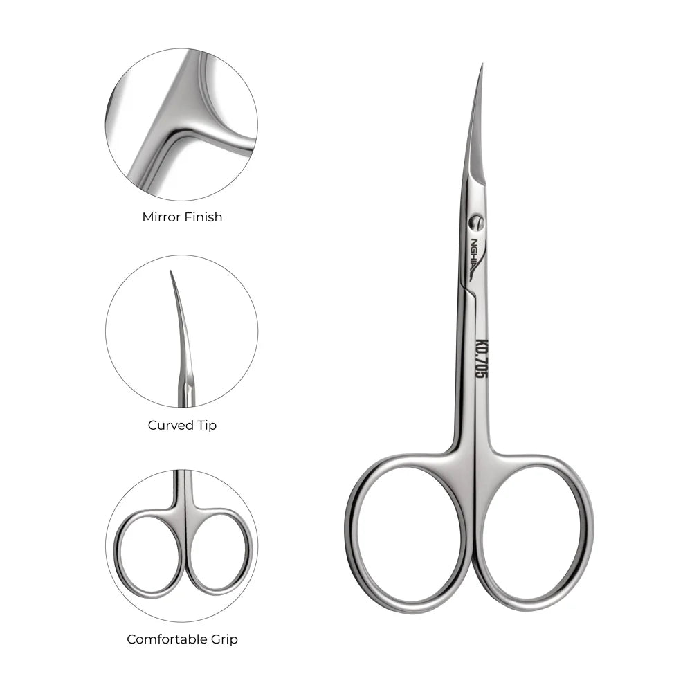 Nghia KD-705 Cuticle Scissors salon-quality stainless steel nail care scissors