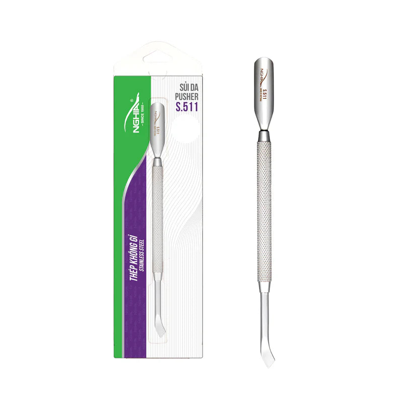 Nghia S-511 Cuticle Pusher – dual-ended precision for gentle, effective cuticle care