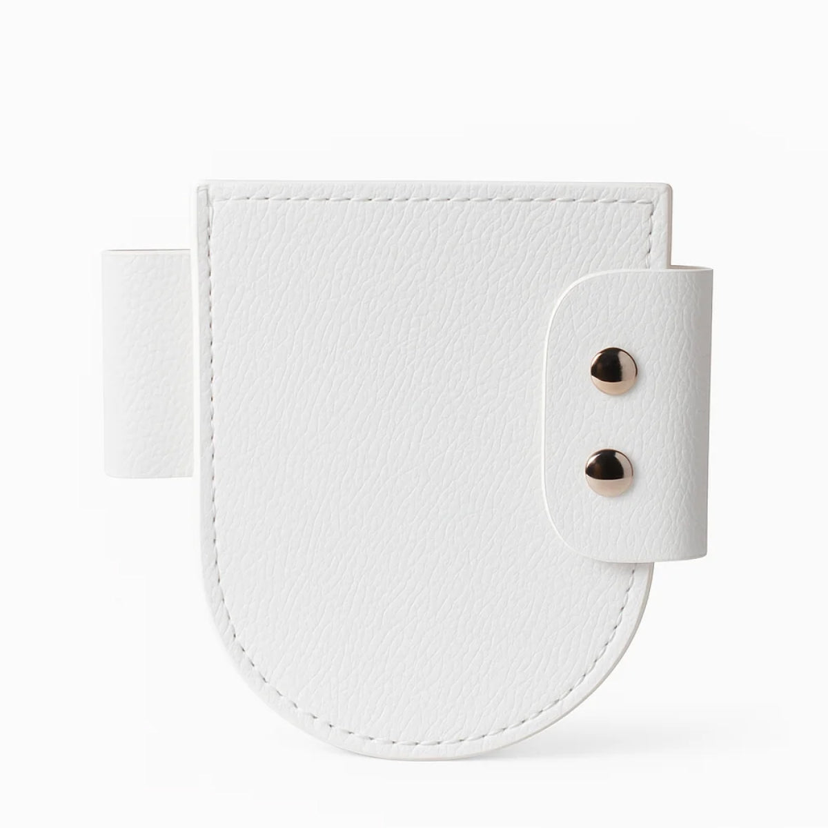 O Nail Drill Holder Case, white, clipped to a belt