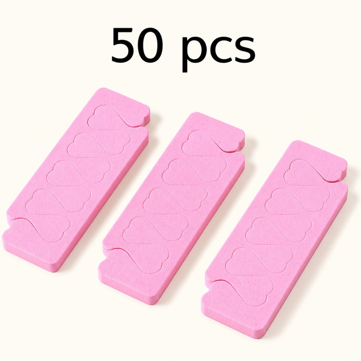 Pedicure toe separators between the toes on a foot