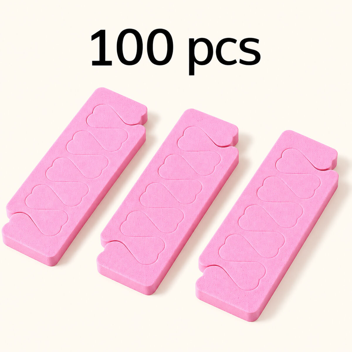Pack of colorful soft foam toe separators
