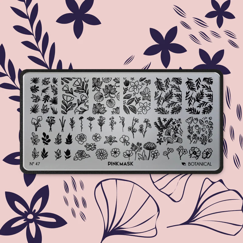 Pink Mask - Stamping Plate Botanical