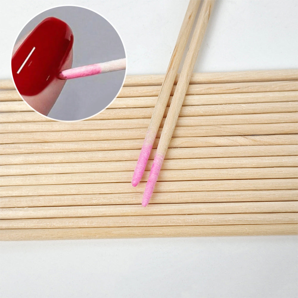 Pink Nail Cleaning Wood Swabs (100 pcs) for Nail Techs